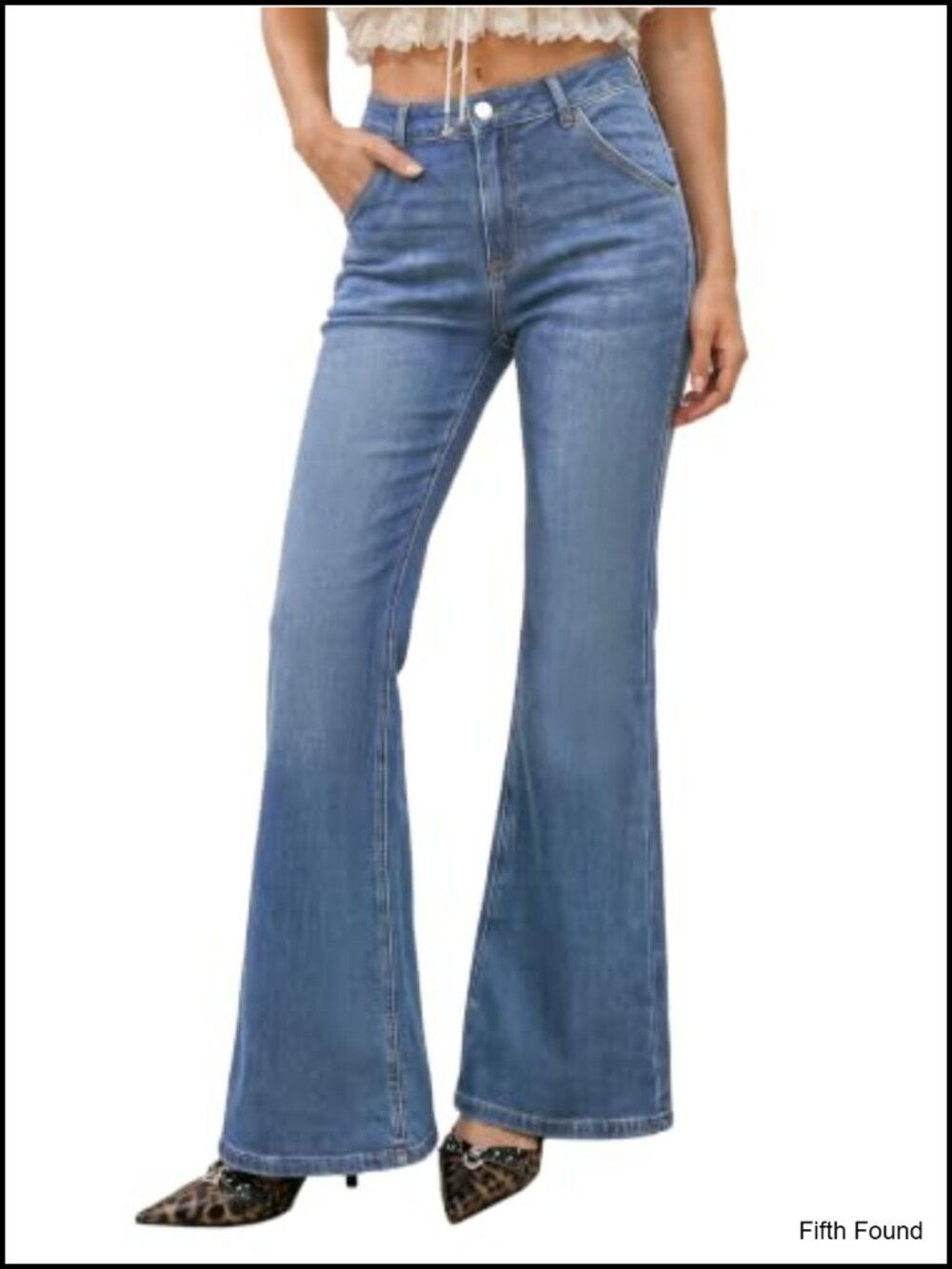 4-Way Stretch High Waisted Flare Jeans Bell Bottom Denim Jegging